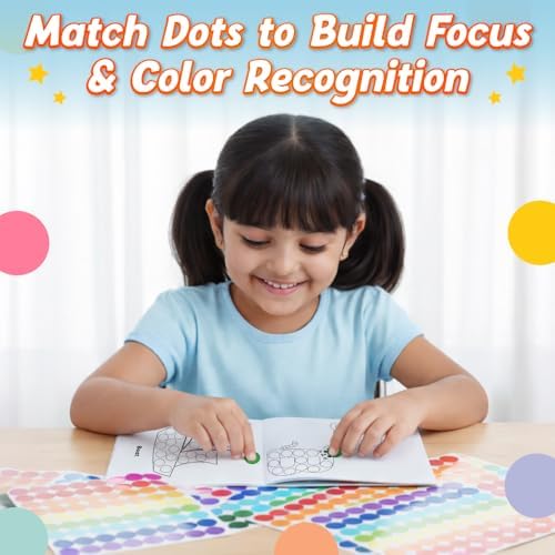 2000+ Dot Sticker Activity Book For 3+ Years Old Toddlers | Fun Sticker Set, Focus Builder, A to Z letters (Uppercase & Lowercase), Numbers 1-10 | Screen-Free Educational Activity For Kids