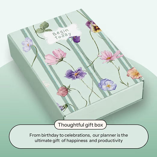 KALP Undated Daily Journal Planner KIT with Pocket Diary, 2 Posters, 300+Stickers, Magnetic Bookmark - Hard Bound, 80 GSM - 272 pages, 52 Weekly Spreads, Monthly View, Habit & Budget Tracker (Begin Today)