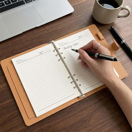 Office Planner Notebook Diary, Jute Diary with Magnetic Lock, Organizer Diary for Office Personal Daily Planner Notebook Diaries, New Year Corporate Gifts for Employee (Black)
