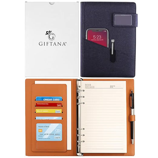 Office Planner Notebook Diary, Jute Diary with Magnetic Lock, Organizer Diary for Office Personal Daily Planner Notebook Diaries, New Year Corporate Gifts for Employee (Black)