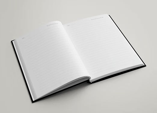 AccuPrints Hard Bound Paper Notebook|Compact Size A5 (8.25 x 5.7)|200 Pages, 80 gsm|Flat Opening Hardbound Work diary-01