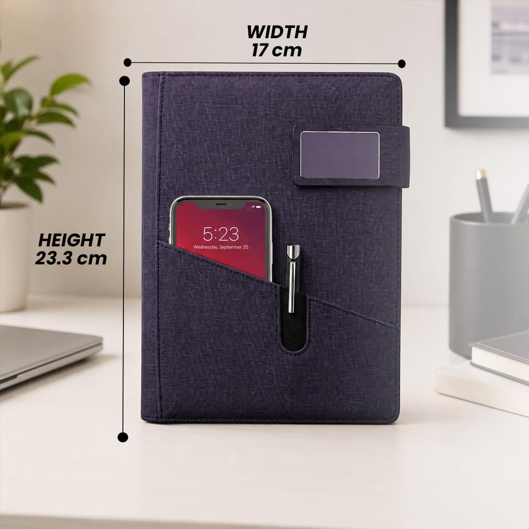 Office Planner Notebook Diary, Jute Diary with Magnetic Lock, Organizer Diary for Office Personal Daily Planner Notebook Diaries, New Year Corporate Gifts for Employee (Black)