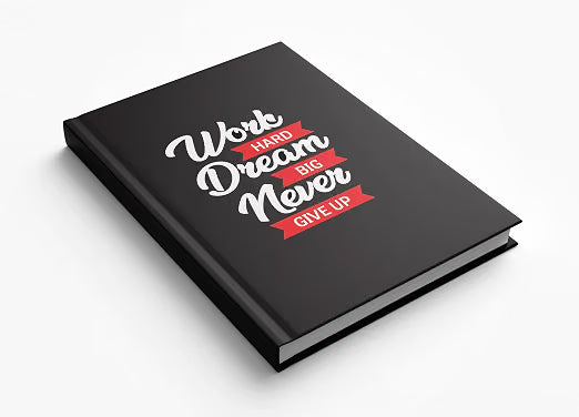 AccuPrints Hard Bound Paper Notebook|Compact Size A5 (8.25 x 5.7)|200 Pages, 80 gsm|Flat Opening Hardbound Work diary-01