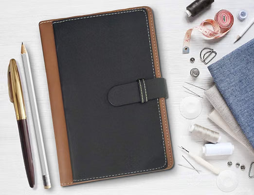 AccuPrints A5 Notebook with PU Leather Belt Lock Pages 200 for Office