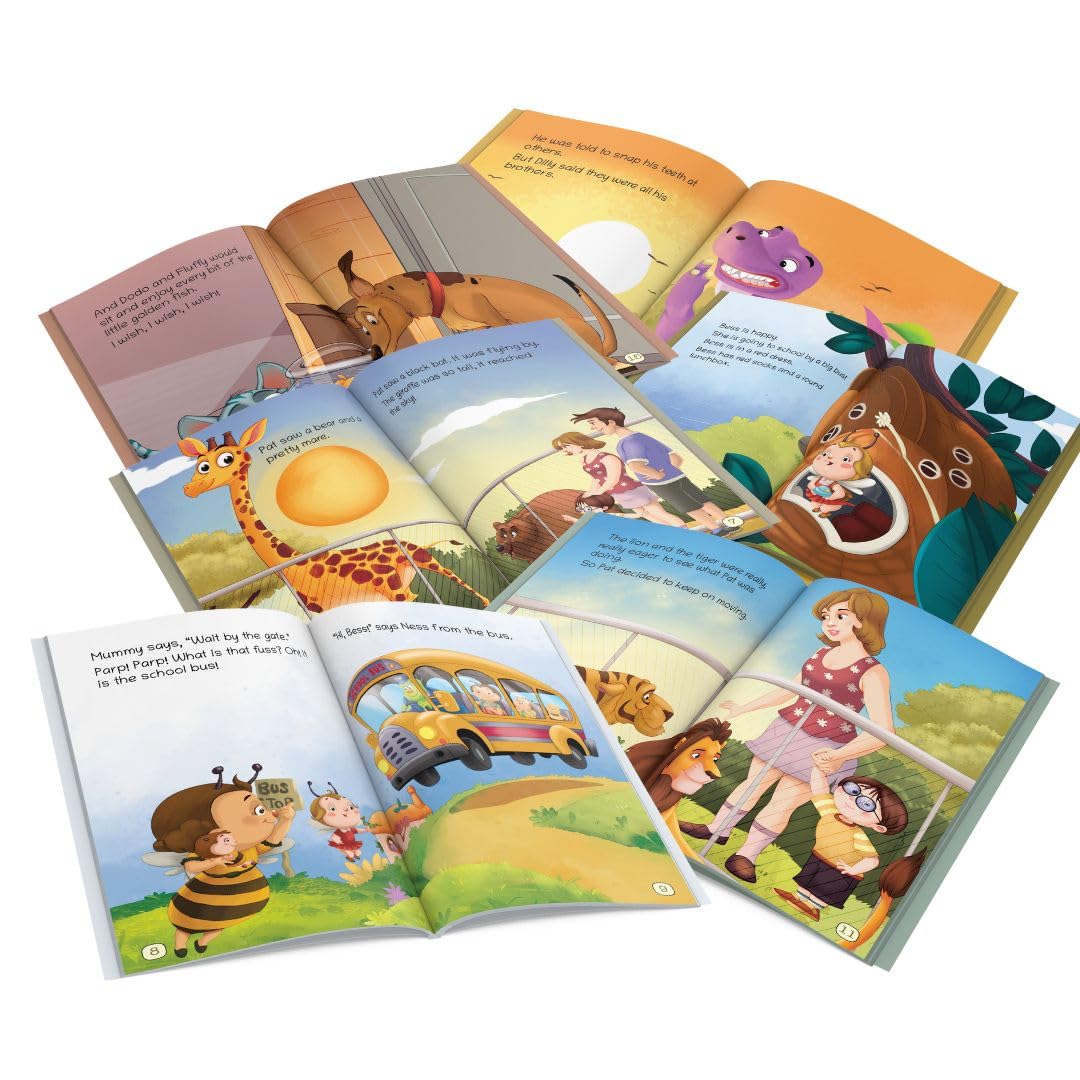 Story Books for Kids - Second Reader (Illustrated) (Set of 6 Books) - Phonic stories - Bedtime Stories - 3 Years to 6 Years Old - Read Aloud to Infants, Toddlers