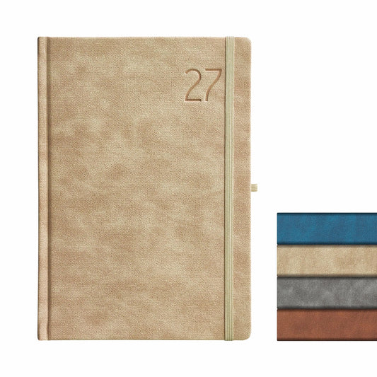 Anupam Blaze 2027 Diary with Dates, 2027 Daily Planner Full Page Per Day with Monthly Calendar, New Year Diary 2027 Year Planner 80 GSM Size A5 21x14cm 365 Days Aesthetic Book & Daily Diary - Beige